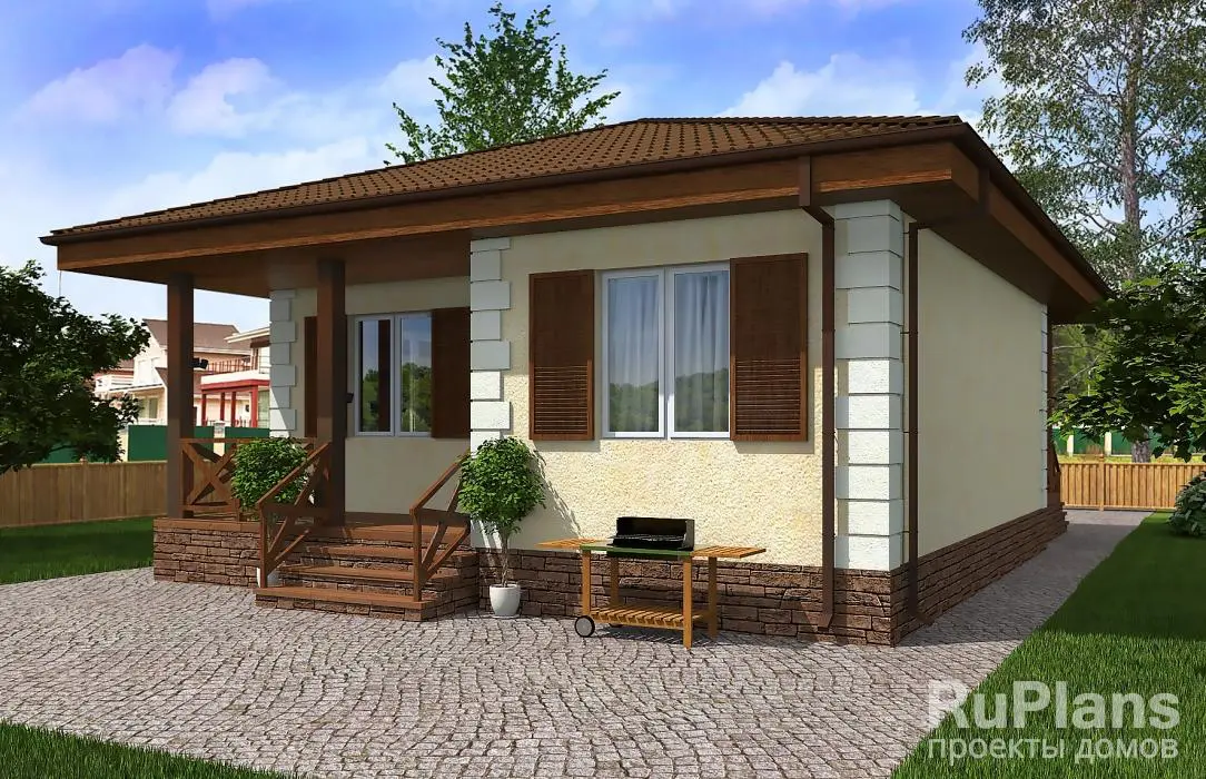 Проект одноэтажного дома 59 м², 10 × 8,4 м — фото 3