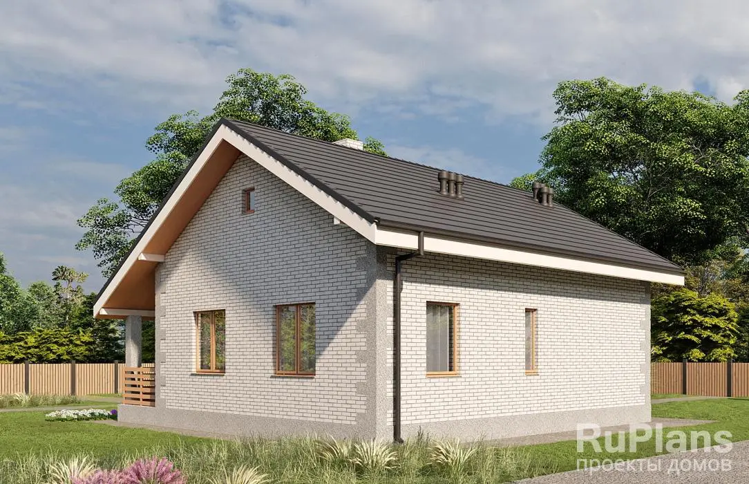 Проект одноэтажного дома 59 м², 9,9 × 9,9 м — фото 3