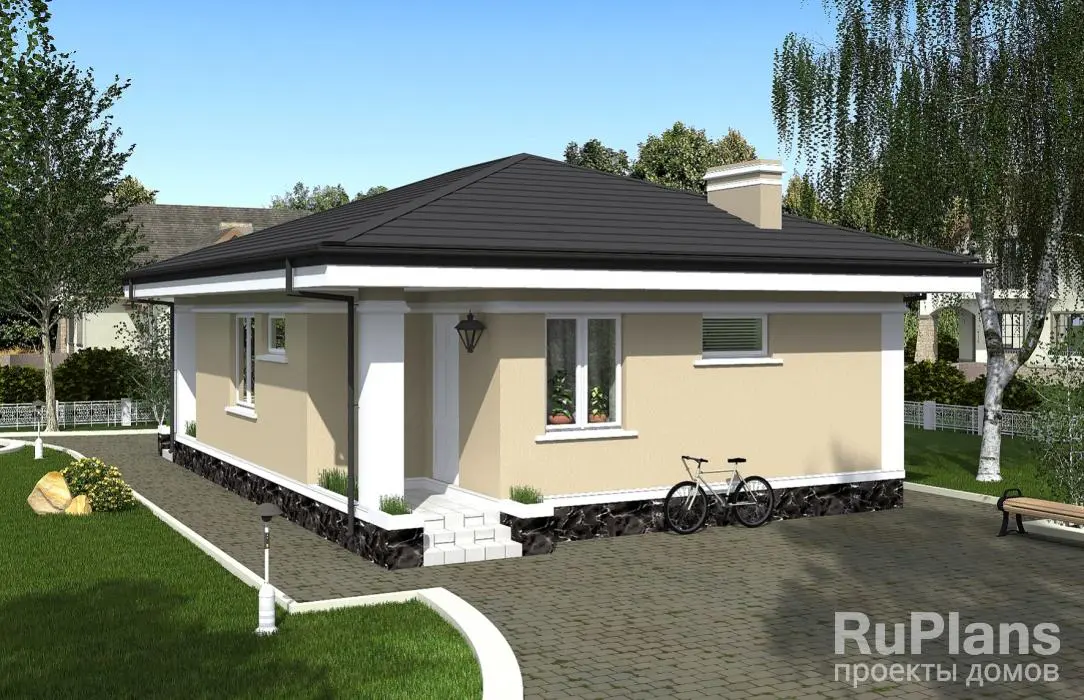 Проект одноэтажного дома 61 м², 8,4 × 10 м