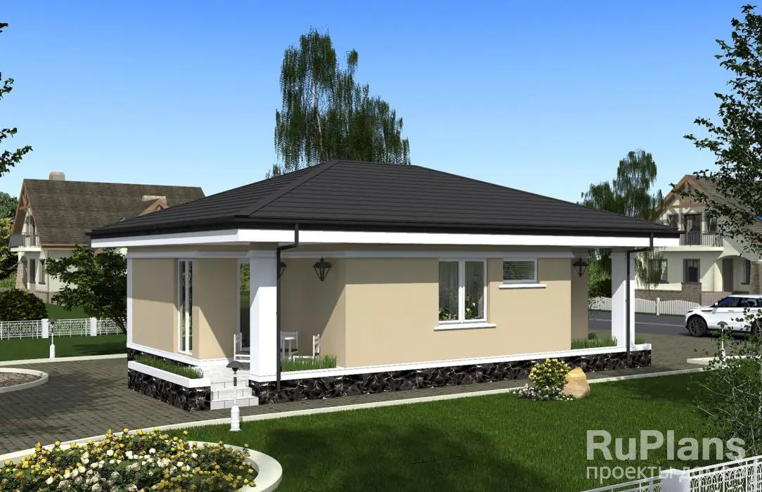 Проект одноэтажного дома 61 м², 8,4 × 10 м — фото 1
