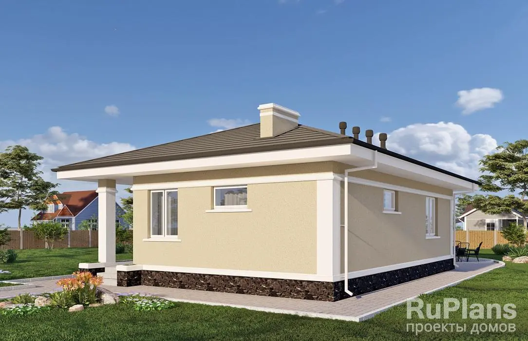 Проект одноэтажного дома 61 м², 10,9 × 8,3 м — фото 1