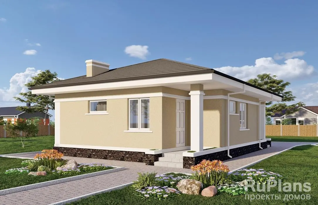 Проект одноэтажного дома 61 м², 10,9 × 8,3 м