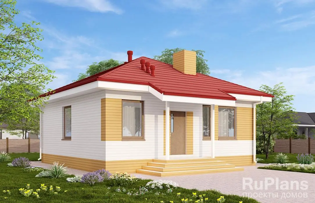 Проект одноэтажного дома 66 м², 10,6 × 9,4 м
