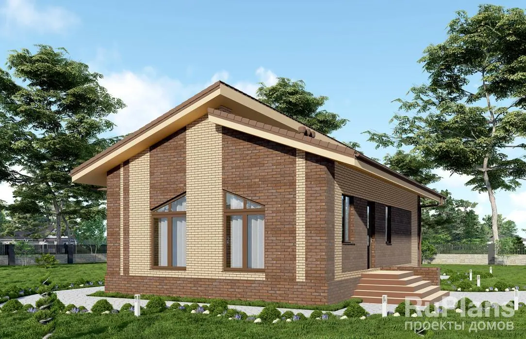 Проект одноэтажного дома 68 м², 9,2 × 12 м