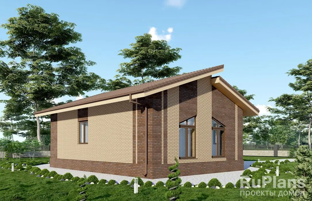 Проект одноэтажного дома 68 м², 9,2 × 12 м — фото 2