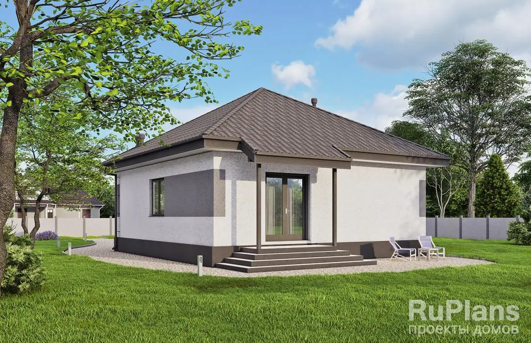 Проект одноэтажного дома 70 м², 9,4 × 9,4 м — фото 3
