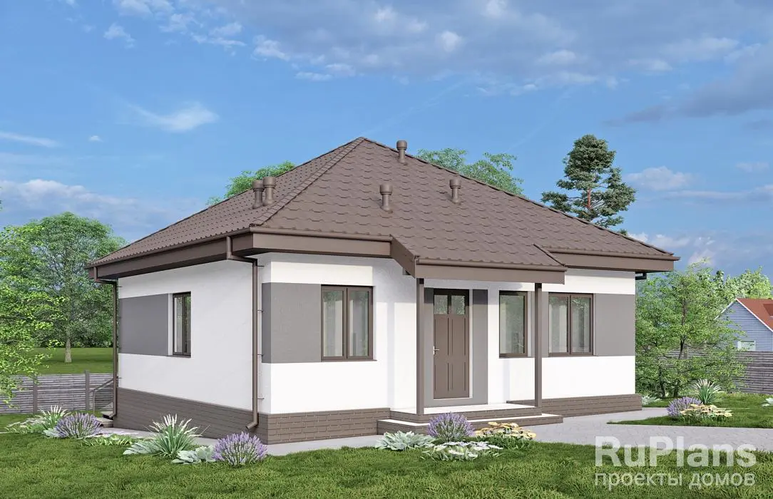 Проект одноэтажного дома 70 м², 11,9 × 9,4 м