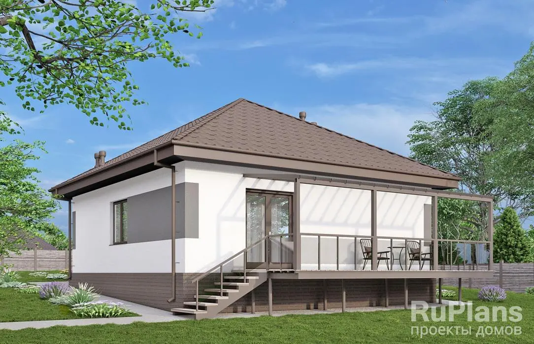 Проект одноэтажного дома 70 м², 11,9 × 9,4 м — фото 3
