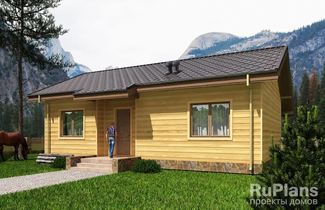 Проект одноэтажного дома 72 м², 7,8 × 11 м