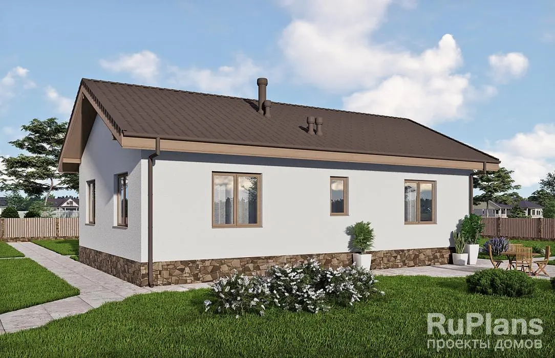Проект одноэтажного дома 72 м², 9,6 × 12 м — фото 2