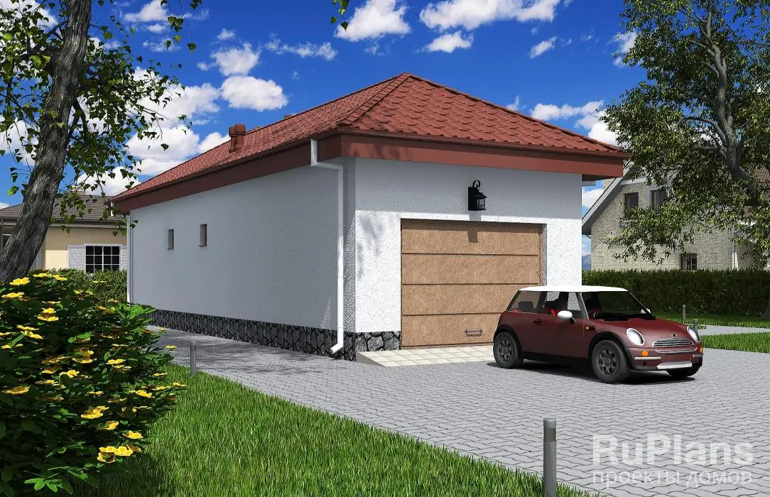 Проект одноэтажного дома 77 м², 14,1 × 9,7 м — фото 1
