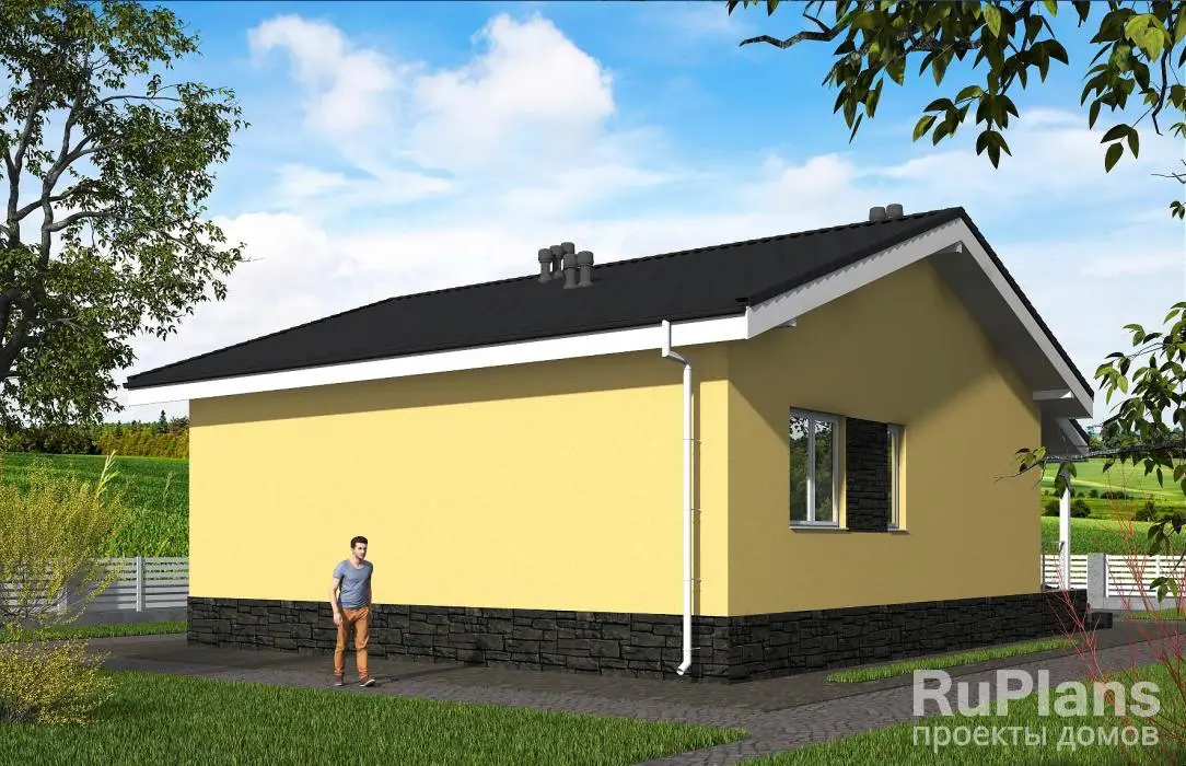 Проект одноэтажного дома 77 м², 11,8 × 9,3 м — фото 2
