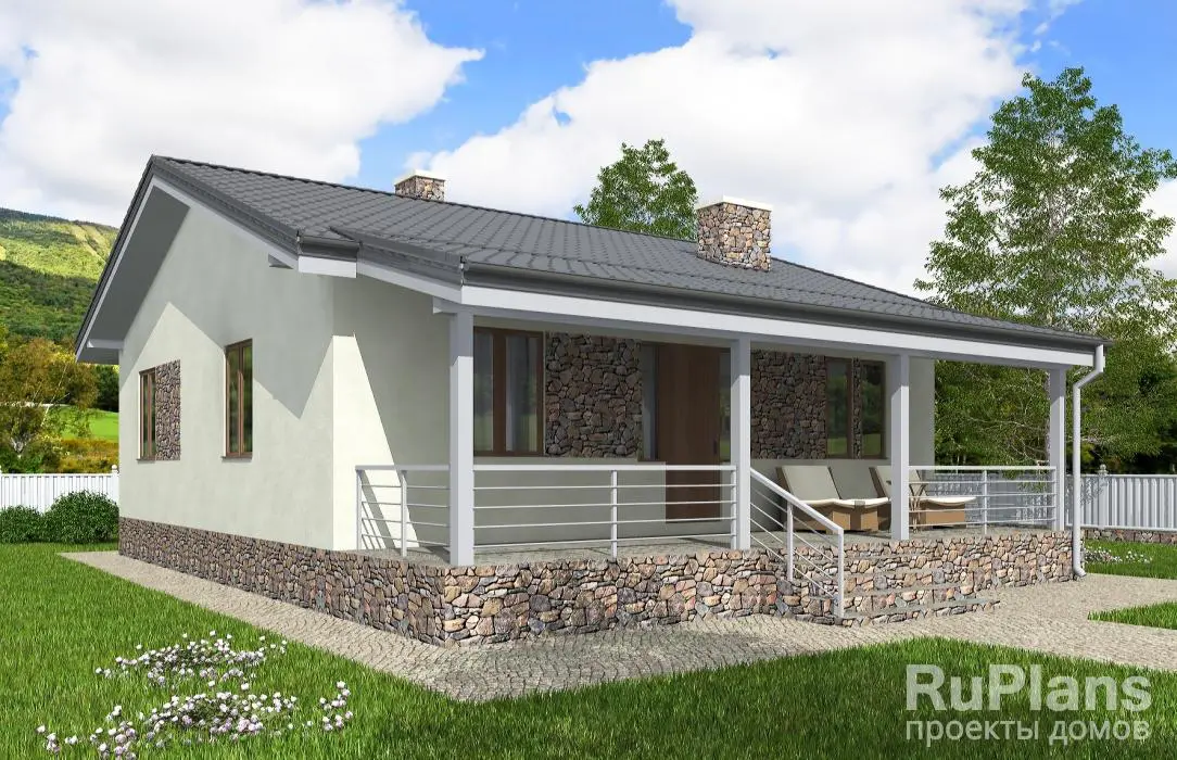 Проект одноэтажного дома 78 м², 10 × 12,5 м — фото 1