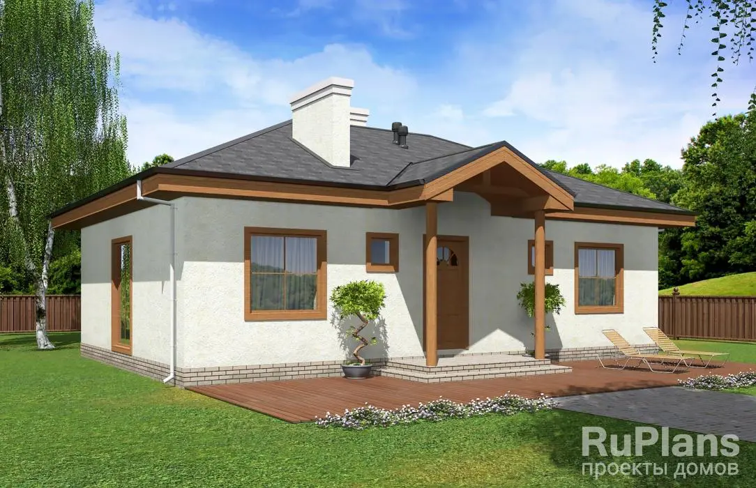 Проект одноэтажного дома 81 м², 8,2 × 12,2 м