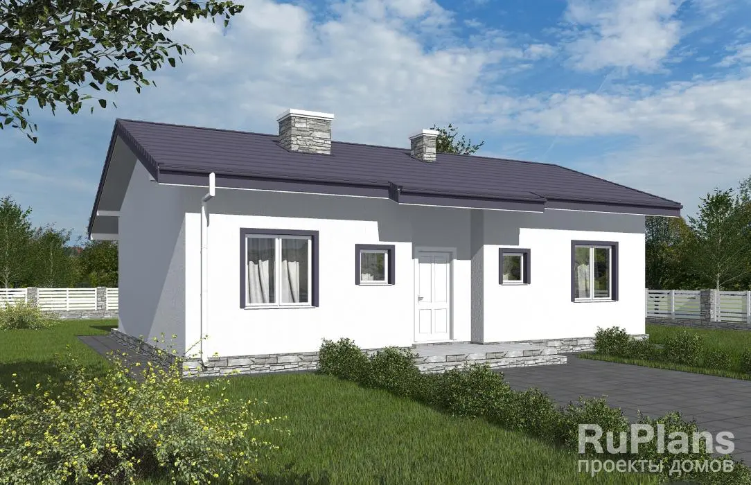 Проект одноэтажного дома 83 м², 11,4 × 12,3 м