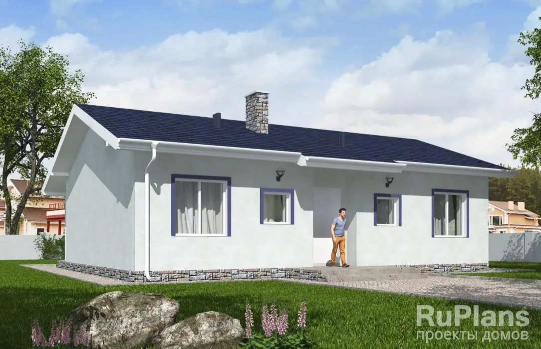 Проект одноэтажного дома 84 м², 8,6 × 12,6 м