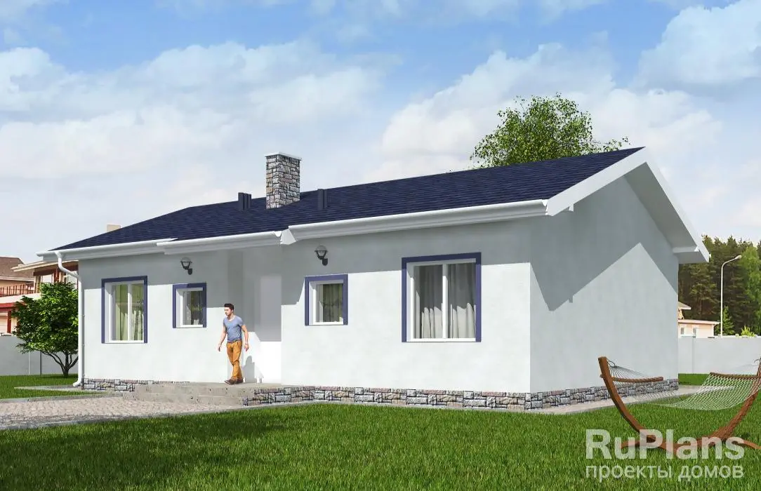 Проект одноэтажного дома 84 м², 8,6 × 12,6 м — фото 1