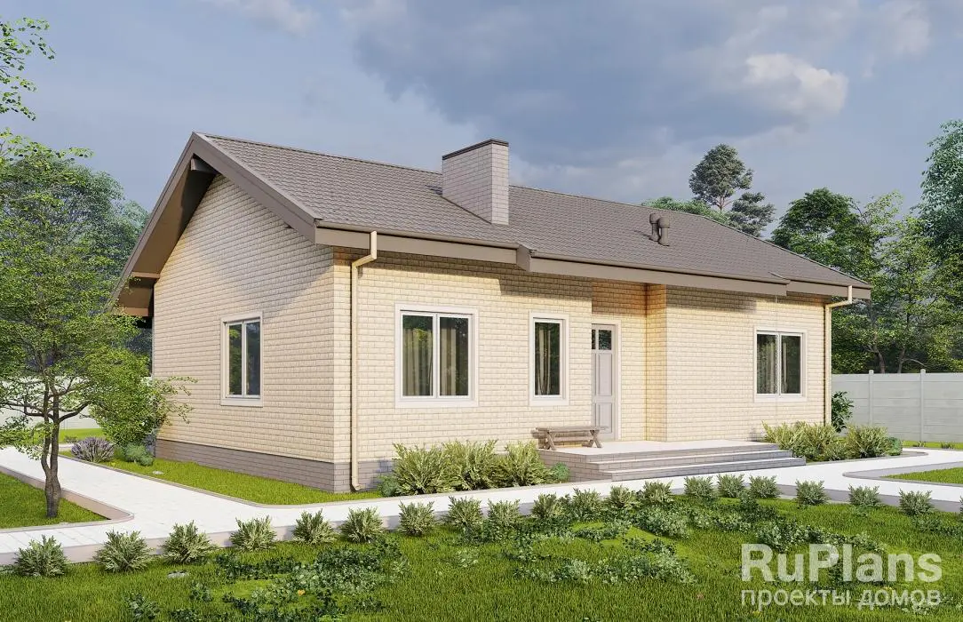 Проект одноэтажного дома 84 м², 12 × 12,7 м