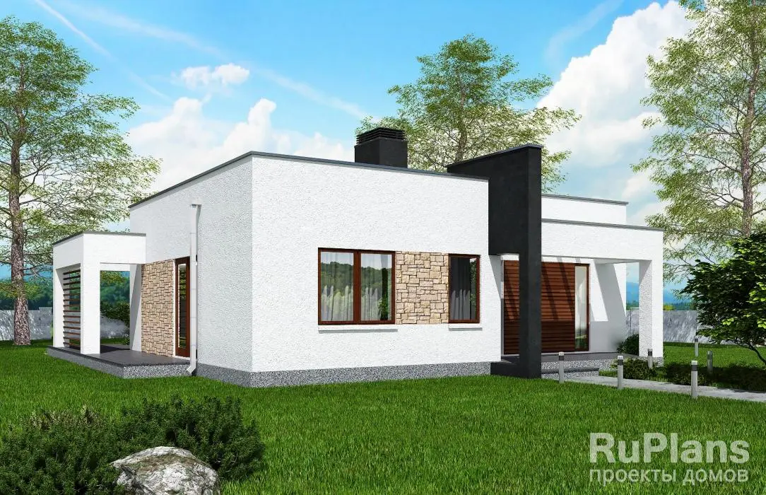 Проект одноэтажного дома 85 м², 14,9 × 12,9 м