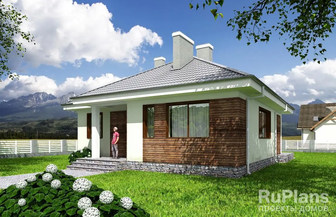 Проект одноэтажного дома 85 м², 10,9 × 10,9 м
