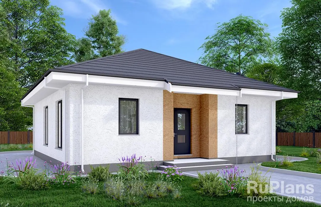 Проект одноэтажного дома 85 м², 14,4 × 10,5 м