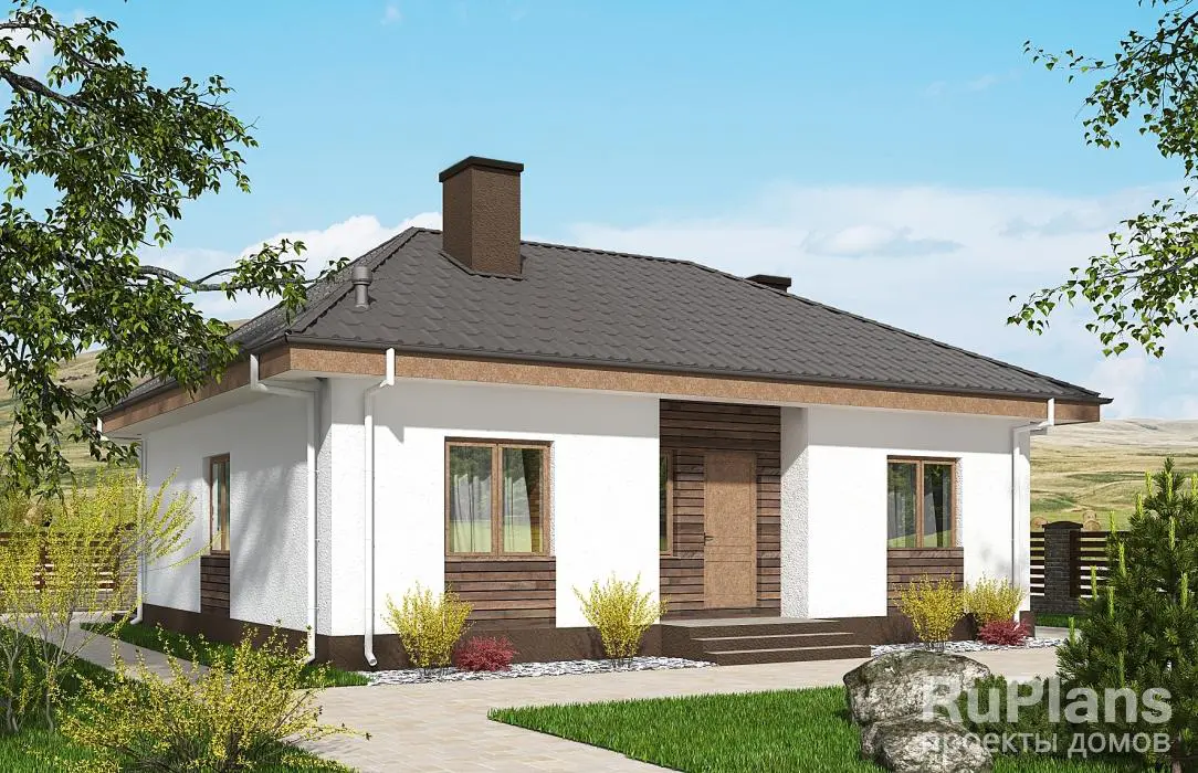 Проект одноэтажного дома 88 м², 12,7 × 11,4 м