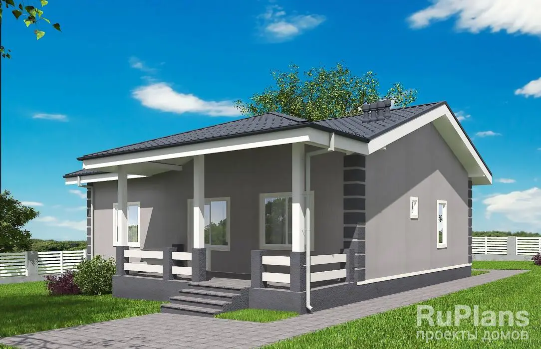 Проект одноэтажного дома 91 м², 13,2 × 12,4 м — фото 3