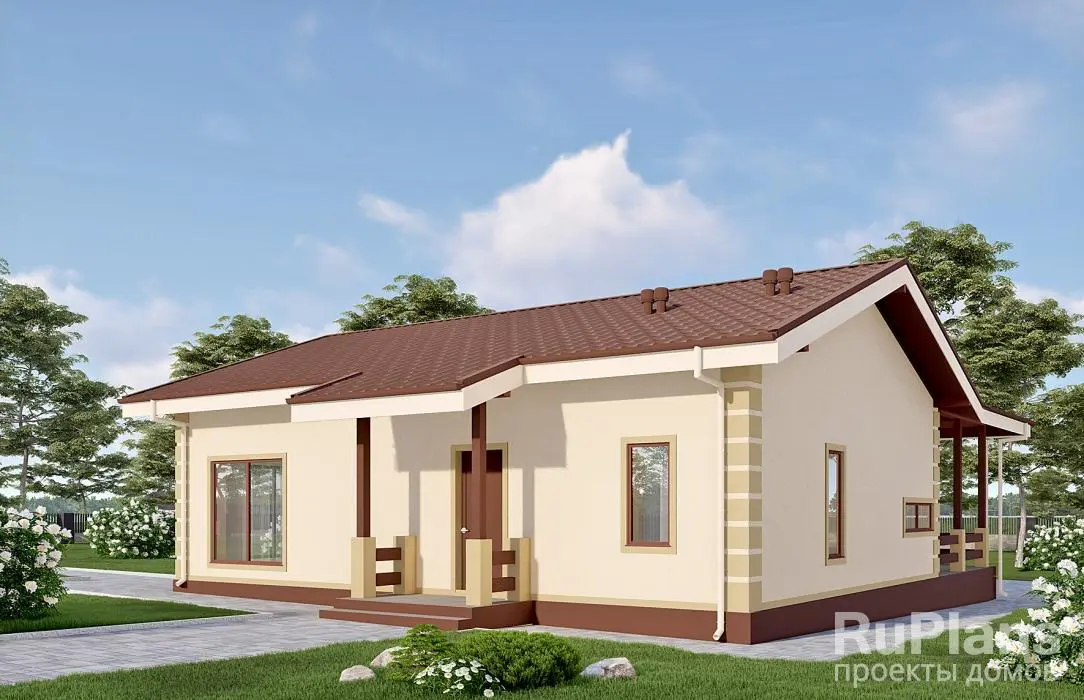 Проект одноэтажного дома 92 м², 15,8 × 12,3 м — фото 3