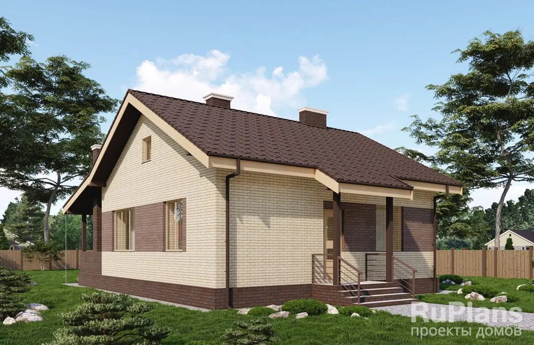 Проект одноэтажного дома 92 м², 12,3 × 10,7 м — фото 3