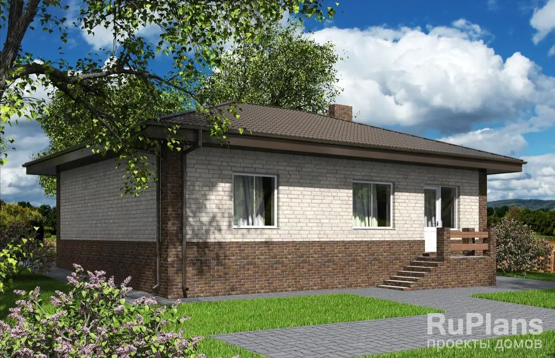 Проект одноэтажного дома 92 м², 11,7 × 12,4 м — фото 3