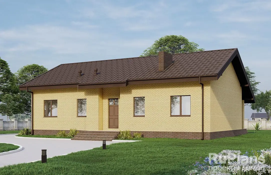 Проект одноэтажного дома 93 м², 10,7 × 14,4 м — фото 1