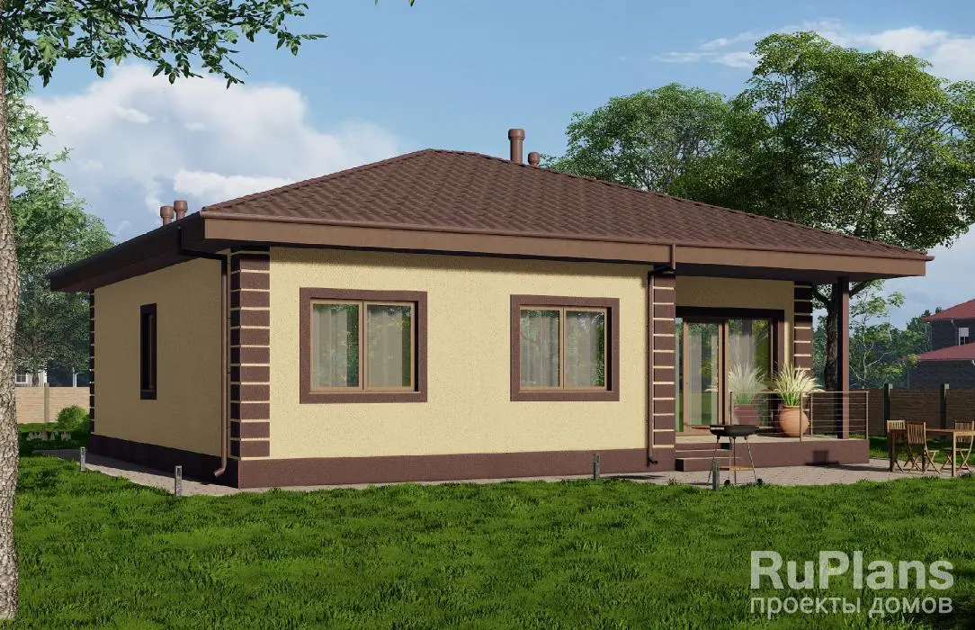 Проект одноэтажного дома 95 м², 12 × 11 м — фото 1