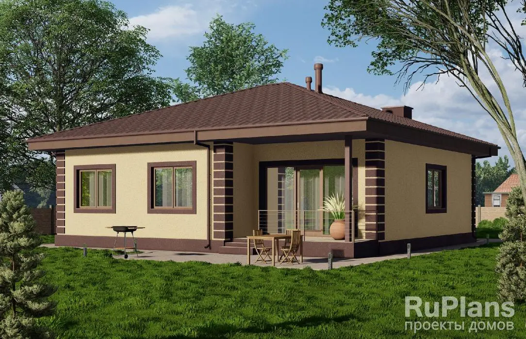 Проект одноэтажного дома 95 м², 12 × 11 м — фото 2
