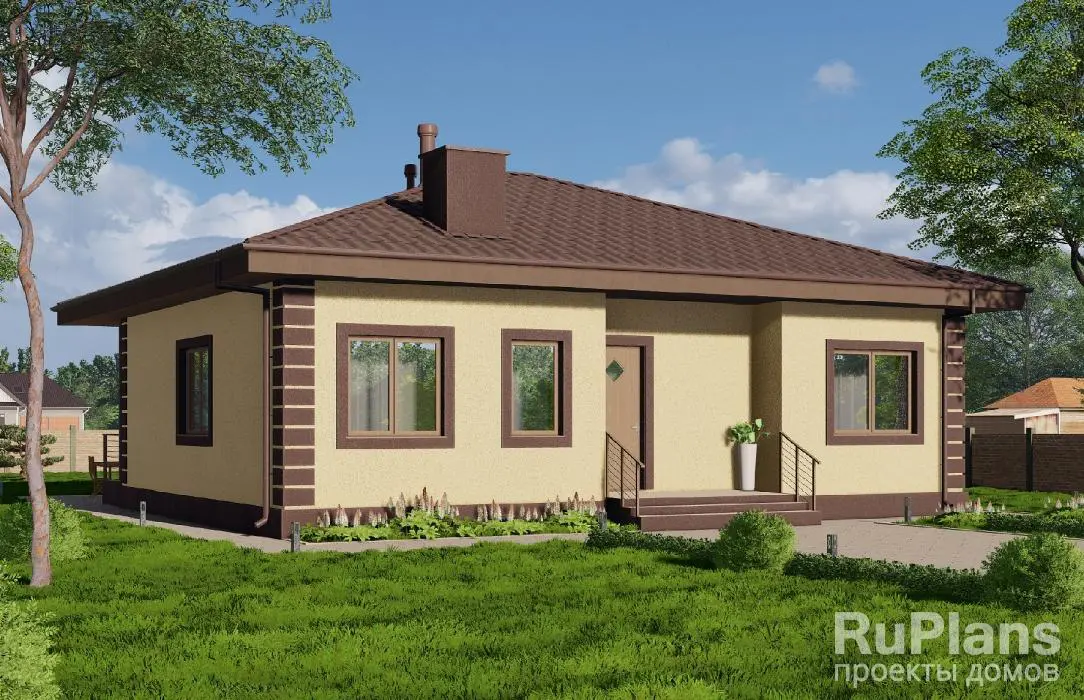 Проект одноэтажного дома 95 м², 12 × 11 м — фото 3