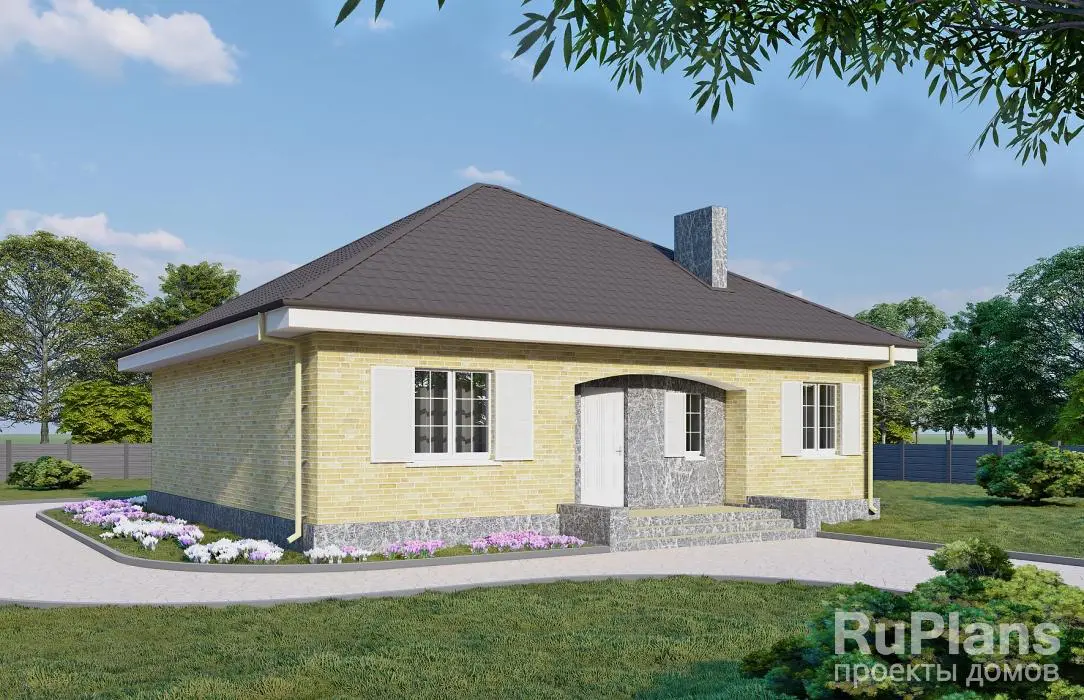 Проект одноэтажного дома 95 м², 10 × 12,4 м