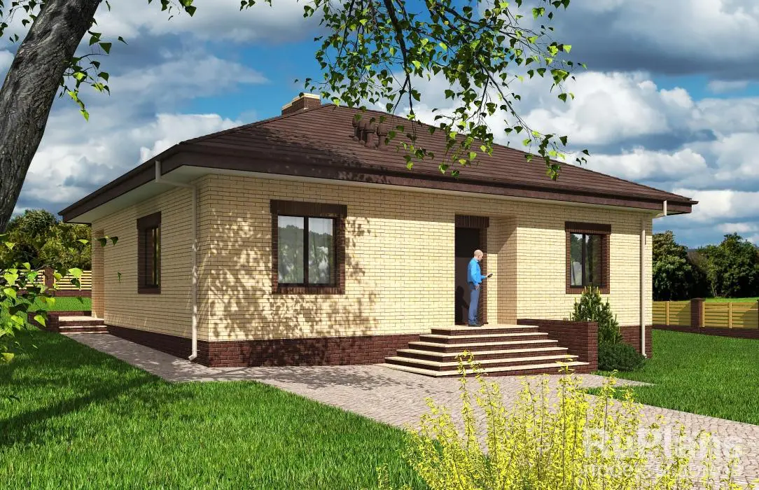 Проект одноэтажного дома 97 м², 10,8 × 12,6 м