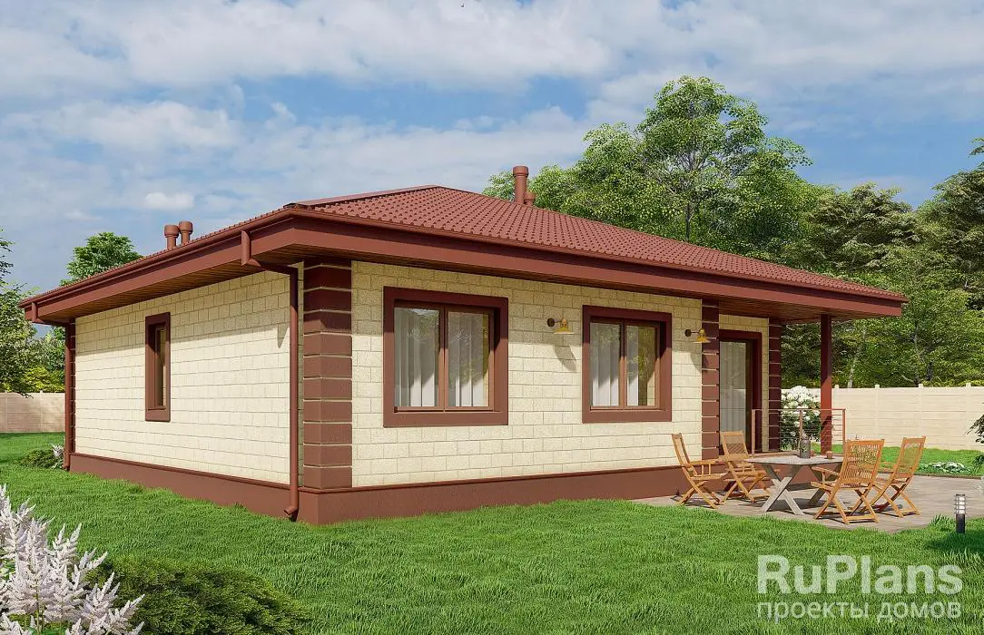 Проект одноэтажного дома 98 м², 12 × 11 м — фото 1